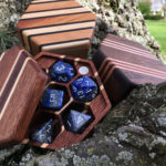 Hex Chest Dice boxes with Lapis polyhedral RPG dice