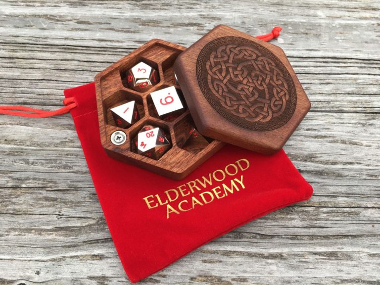 Hexagonal Wood Box for Dice Dice Carrier Elderwood Academy