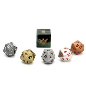 Miniature metal dice for DnD and tabletop RPG