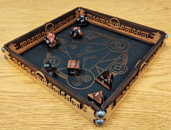 Scroll Dice Rolling Tray