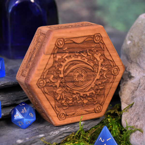 Special Edition cherry Hex Chest dice box for DnD and tabletop RPG