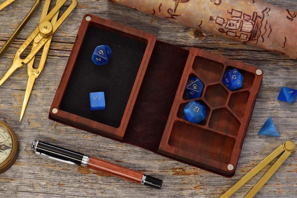 Mini Spellbook Gaming Box - Gold Dragon on Red Dragonscale - Elderwood ...