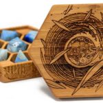 Bamboo Earth day Hex Chest with turquoise dice