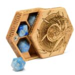 Maple Earth day Hex Chest with turquoise dice